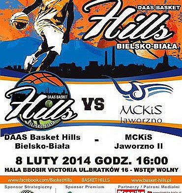 W sobotnie popołudnie koszykarze DAAS Basket Hills Bielsko-Biała podejmować będą ostatnią drużynę tabeli MCKiS Jaworzno II.